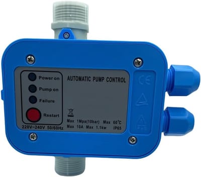 Drukregelaar Pomp - Perscontrole Waterpomp - Waterdruk Reguleren - Droogloopbeveiliging - 22 Bar - Blauw