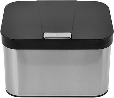Keuken Compostbak - Voedselafval Caddy - Geurloos Opslaan - Verzegeld Luchtdicht Deksel - 1.13 Gallon Capaciteit - Zwart Mat