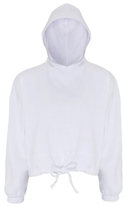 TriDri - Cropped Oversized Dames Hoodie - White maat XS
