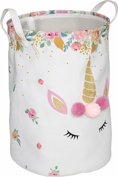 Atmosphera Opbergmand unicorn - groot - polyester - kinderkamer - D35 x H50 cm