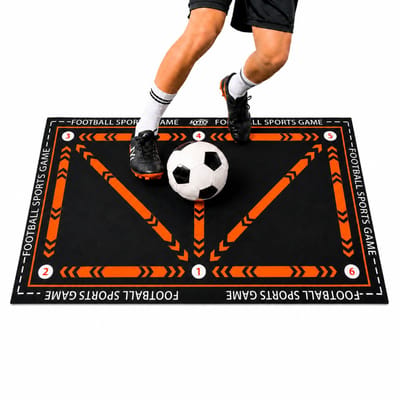Kyto Sports Voetbal Trainingsmat 60x90 cm, oranje - Antislip Voetbalmat voor Balcontrole, Coördinatie en Dribbeltraining - Trainingsmat voor Kinderen en Jeugd
