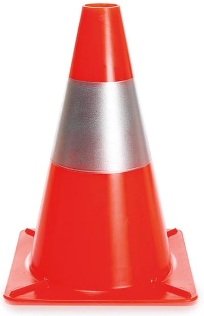 Perel Afzetkegel/pylon met 1 reflecterende strook, recreatief gebruik, 30 cm