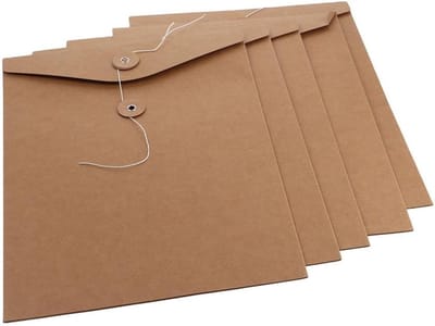 Document Organizer voor Briefen en Indienen - Kraftpapier Enveloppen Map Set van 5 Stuks voor Efficiënte Archivering en Organisatie