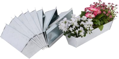 UNUS® Bloembak zink voor europallet en balkonbak 38x12x9 cm set van 12