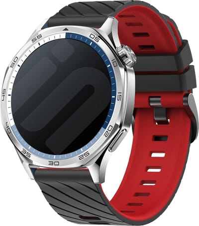 Strap-it Twill Sportbandje Nylon 22mm – geschikt voor Samsung Galaxy Watch 3 (45mm) / Galaxy Watch (46mm) / Gear S3 – Polar Vantage M / M2 / M3 / Grit X / Grit X Pro – Huawei Watch GT 1 / GT 2 / GT 3 / GT 4 (46mm) - Zwart & Rood