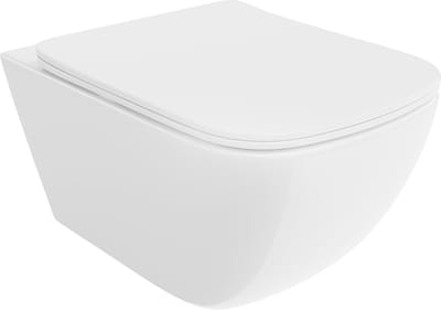 Mexen Timo wc-pot Rimless Tornado met slank, langzaam sluitend duroplast deksel, glanzend wit - 30650200T