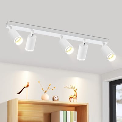 Glitzerlife - Plafondspot Plafondlamp - Draaibaar en Kantelbaar 5xGU10 Opbouwspots - Modern Design - Ø73cm - Wit
