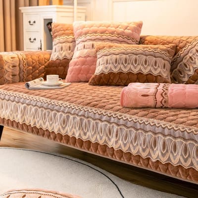 Flanel Pluche Bankhoes Eenvoudig Winter Warm Fluweel Kussen Verdikt Antislip Leer Woonkamer Bank Decoratieve Rugleuning Handdoek 70x70cm 1pcs