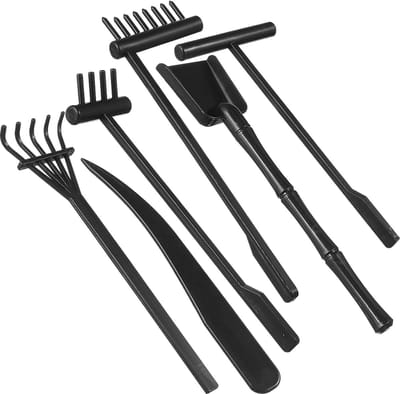 Mini Zen Harken - Meditatie Gereedschap - Ontspanning Creëren - Set van 6 - 14 cm hoog
