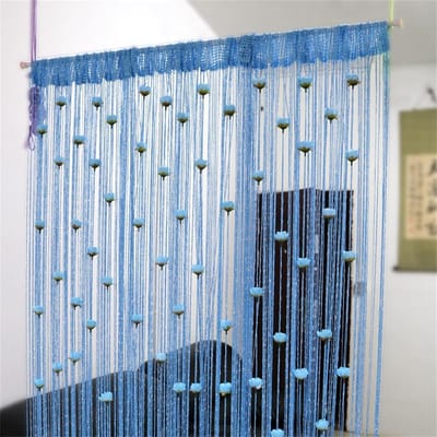 Deurgordijn - Deurkozijn met kwastjes - 100×200 cm - Privacygordijn - Raamdecoratie - Kastgordijn - Eenvoudige installatie - Kralengordijn - Geschikt voor slaapkamers, woonkamers, bruiloften, feestjes en huisdecoratie - Blauw
