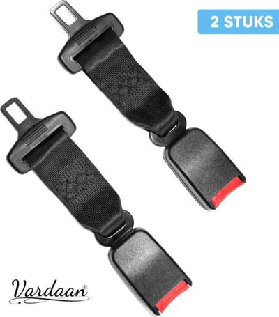 Vardaan Gordelverlenger - Verlengstuk voor veiligheidsgordel - Autogordel verlenger - Veiligheidsgordel verlenger - Verlengstuk - Universeel - Comfortabel - Auto - Bus - 2 stuks - Zwart