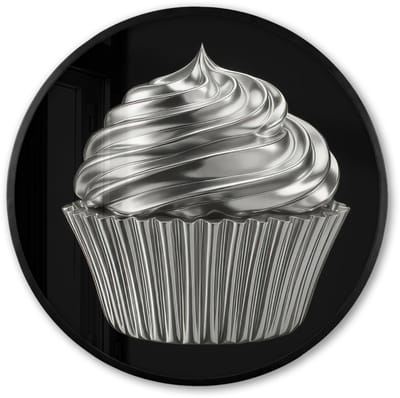 Poster in lijst Rond - Fotolijst 60x60 cm - Posters - Cupcake - Luxueus - Zilver - Ronde posterlijst zwart - Decoratie - Wanddecoratie woonkamer - Muurdecoratie slaapkamer