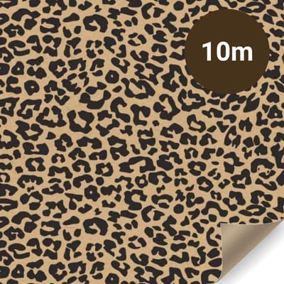 Cadeaupapier – Luipaardprint Beige/Zwart – (1 STUK) – 1000 × 70 cm – Trendy Dierenprint – Inpakpapier – Duurzaam Kraftpapier – Milieuvriendelijk Cadeaupapier – Hoogwaardige Kwaliteit - Panter