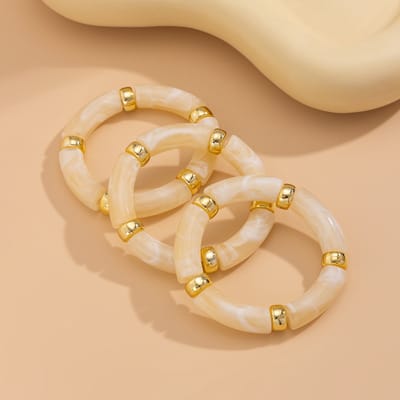 Jomide Tube armbanden Set - Beigetinten - 3 stuks