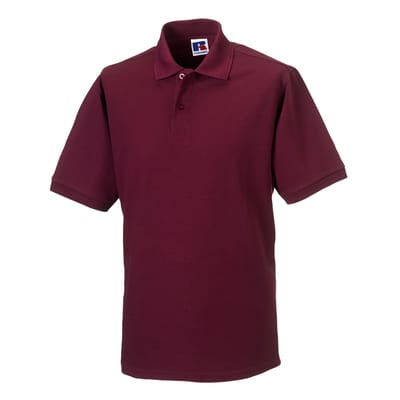 Russell Heren Polycotton Pique Slijtvast Poloshirt (Bourgondië)