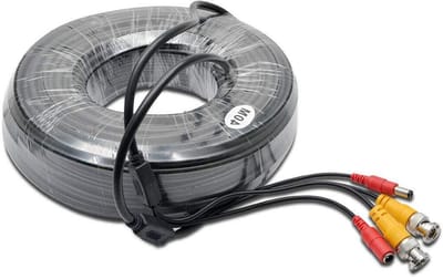 BNC Video Power Kabel - CCTV Kabel RCA - Bewakingssysteem Uitbreiden - Alles-in-één Video en Stroom - 40M - Zwart