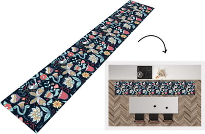 Keukenloper - Loper keuken - Vlinder - Vogel - Bloem - Patroon - 300x50 cm - Keukenloper vinyl