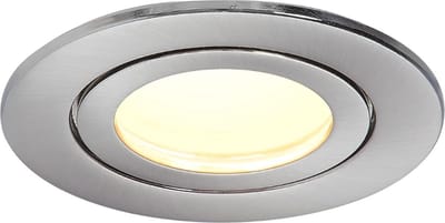 Thuys – Set Van 6 – Led Inbouwspots Geborsteld – Chroom Rond Plat 5 Watt Dimbaar – Warm Wit 3000 K 230 V IP44