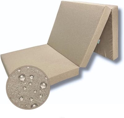 Opklapbaar Logeerbed - Comfortabele Futonpoef 195 x 80 x 9 cm - Bruin
