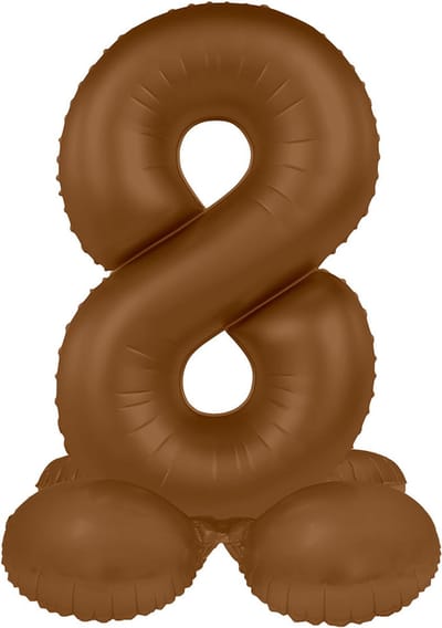 Folat - Staande folieballon Cijfer 8 Chocolate Brown - 72 cm