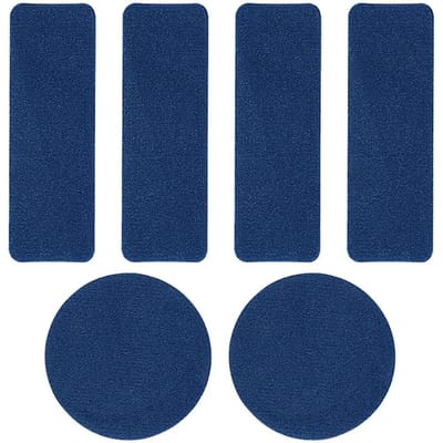 6 stuks vervangende zelfklevende schoenreparatiepatches, universeel, duurzaam, voor hielgaten, microvezel, leer, sneakerreparatiepads donkerblauwe kleur