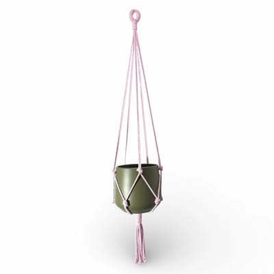 Plantenhanger 'Original' - Kies kleur en lengte - Baby Roze - 80 cm lang - Katoenkoord - Geschikt voor Pot met Diameter t/m 20 cm - Handgemaakt in ons Macramé Atelier - Prijs per Stuk - Let op: Exclusief Pot - Inclusief Verzendkosten