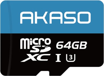 AKASO 64GB MicroSDXC U3 Geheugenkaart – Hoge snelheid – Voor Action Cam, Dashcam & Smartphone