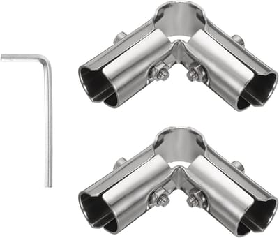 Buisverbinders 90 graden - Hoekkoppelingen T-stukken - Steigerbouw - 3-weg eindrailklem - 25 mm buisdiameter - Zilver