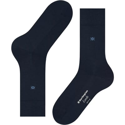 Burlington Leeds eenkleurig katoen wol sokken heren blauw - maat 46-50