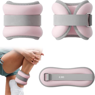 SnelShoppen - Weight Cuffs 0.32kg - Hand en Voet Gewichten - Roze Enkelgewichten - Ideaal voor Beweging, Hardlopen, Gymnastiek - Comfortabele Pasvorm