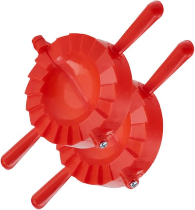 Deegzakvormer, rood/groene vorm voor deegzakken en ravioli, Pierogi-maker, knoedel-uitstekers, handmatige deegpers, dumpling-maker machine (rood, 2 stuks)