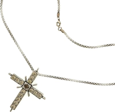 Behave® ketting zilverkleur met kruis 70 cm - nikkelvrij