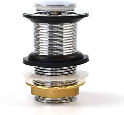 Chromen Click-Clack Wastafel Plug - Universeel Wastafel Afvoer, Zonder Overloop