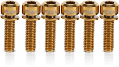 Dailygoods- Fietsstuurpenbouten 6 Stuks - Titaniumlegering M5 x 18 mm - Corrosiebestendig - Lichtgewicht - Hoge sterkte - Uniek ontwerp - Fietsbout