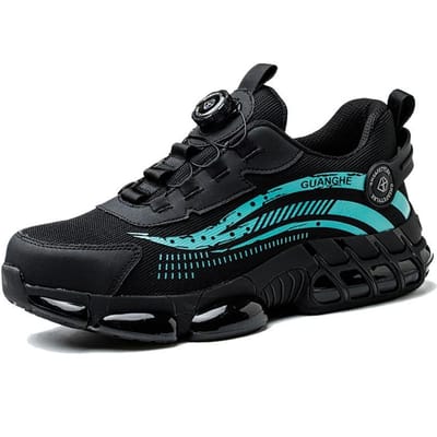 Veiligheidsschoenen Heren Dames Werkschoenen met stalen neus Lichtgewicht roterende knop Anti-smash Beschermende sneakers Veiligheidslaarzen 39 blauw