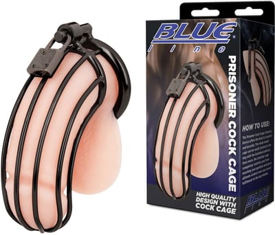 Blueline - Prisoner Cock Cage Kuisheidskooi - Zwart
