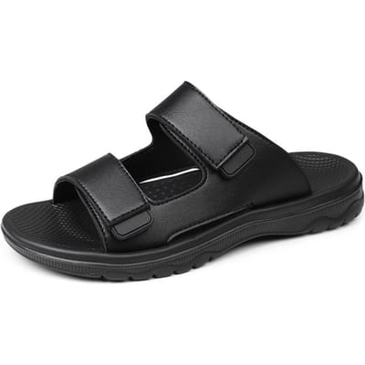 Chaussures de Haute Qualité pour Hommes 2024 Sandales Homme Chaussures de Sport Homme Pantoufles Été Sandales Homme Super Copie Sandales Baskets Décontractées Plates 40 black