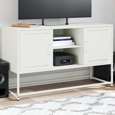 vidaXL - Tv-meubel - 100,5x39x60,5 - cm - staal - wit