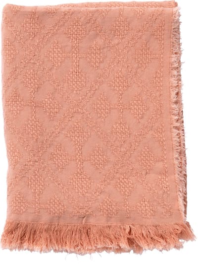 Dutch Decor - BELLE - plaid 130x180 cm - 100% katoen - geweven patroon - Muted Clay - roze