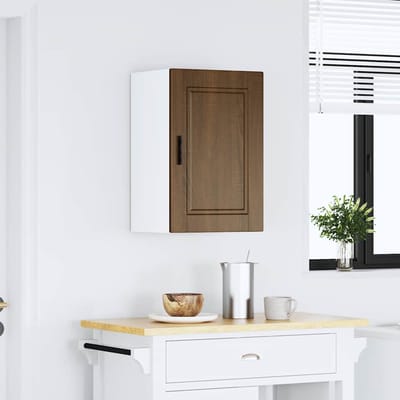 vidaXL - Keukenbovenkast - Porto - bewerkt - hout - bruin - eikenkleur