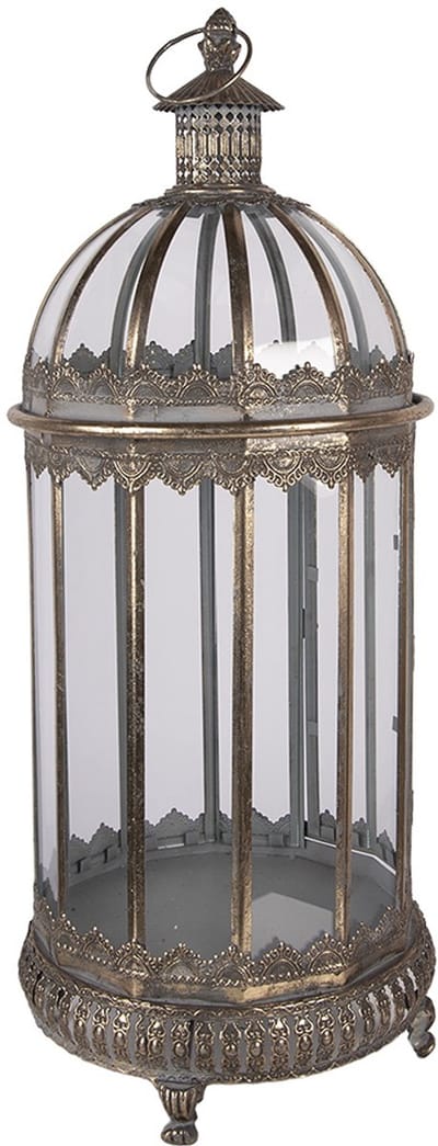 Clayre & Eef Lantaarn Ø 28x69 cm Bruin Metaal