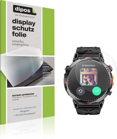 dipos – 6x Matte Beschermfolie geschikt voor Mingdaln 1.56 Zoll Smartwatch | Krasbestendige & antireflecterende Screenprotector Ultra-Thin