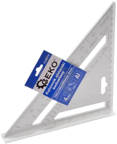 GEKO Aluminium timmermanshoek - 4mm dikte - 185x185x260mm - met schaalverdeling