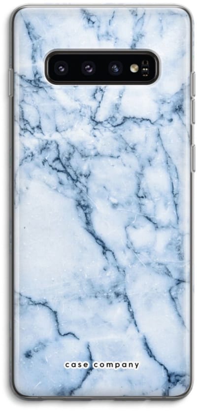 Case Company® - Hoesje geschikt voor Samsung Galaxy S10 4G hoesje - Blauw marmer - Soft Cover Telefoonhoesje - Bescherming aan alle Kanten en Schermrand