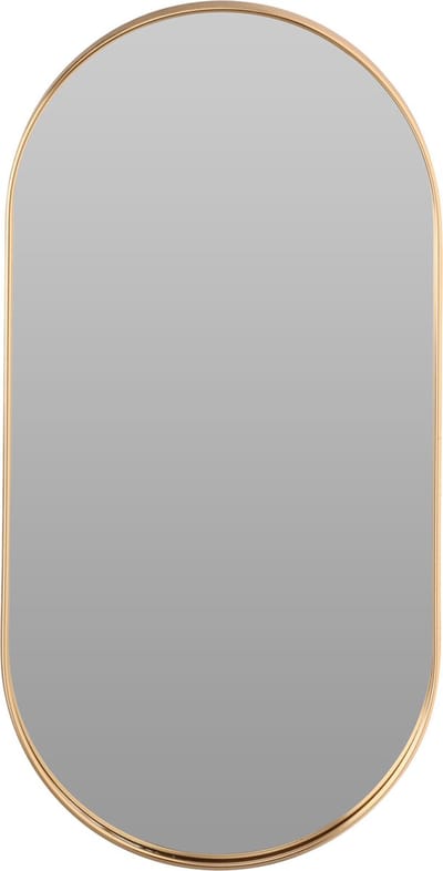 Home & Styling Wandspiegel - ovaal - bronsgoud - metalen frame - 50 x 25 cm