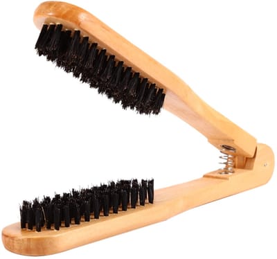 Dailygoody - Professionele Haarstyling Kam - Antistatische Haarborstel - Houten Handgreep - Dubbele Borstel - Voor Kappers en Thuisgebruik - 22 cm