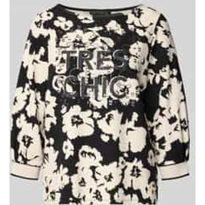Sweatshirt van viscosemix met 3/4-mouw
