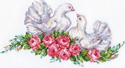 Borduurpakket Duiven - Lovebirds - Alisa