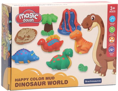 Lobbes kleisetje dino's - klei speelgoed voor kinderen - 4 kleuren.