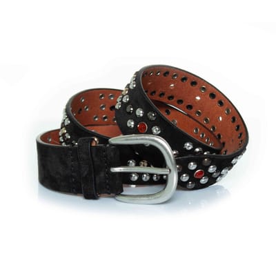 Isabel Marant, Zwarte suède riem met multikleurrige studs